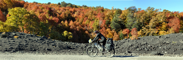 Judit riding in Conguillio N. P.